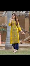 Traditional Jaipur Women&#39;s Rayon Attractive Decent Look 2 Piece Dress Kurti with - £19.59 GBP