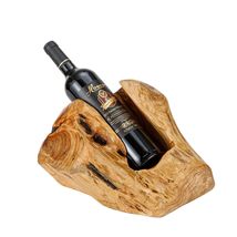 Thy Collectibles Natural Handcarved Root Wood Wine Bottle Holder Natural Edge Bo - £28.65 GBP