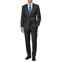Men's Fabio Matteo Turkish Suit Fine Super 160's Italian Wool FB222 #07 Gray Blu image 9