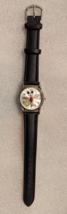 Disney Mickey Mouse Watch Accutime MK1003 Quartz Wrist Watch Black Band - $19.34
