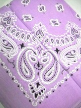 CLASSIC PAISLEY LAVENDER PURPLE LILAC BANDANA HEAD WRAP SCARF HANKERCHIEF - $3.99