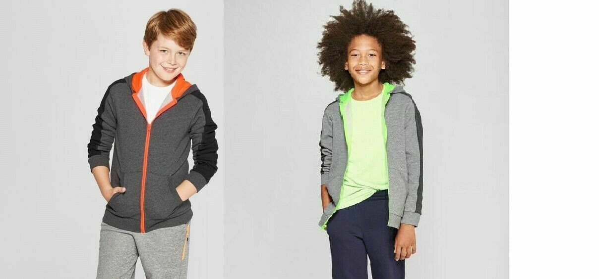 Primary image for C9 by Champion Boys Cotton Fleece Full Zip Hoodie 2 Color Choices Sizes 6-7 NWT