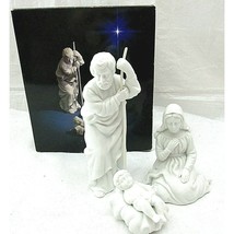 Nativity Holy Family 3 pc Avon Porcelain Figurine White Vintage Religiou... - $24.25