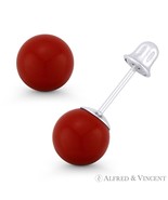 3mm-8mm Red Coral Ball Studs Screwback-Bell Stud Earrings in 14k 14kt Wh... - $1,410.33 MXN+
