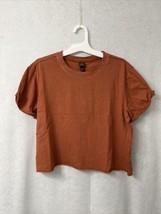 Women&#39;s Short Sleeve Crop Top - Wild Fable - Color Brown - Size XS - 100% Cotton - £2.51 GBP