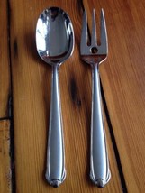 Mikasa Gerald Patrick Stainless Steel 18-8 Serving Spoon Fork Set Flatware - $39.99