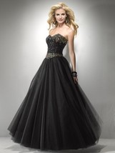 Sexy Strapless Black or Pink Beaded Prom Pageant Evening Gown Dress, Flirt 5794 - £240.47 GBP