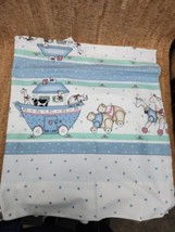 Vintage 1990 Daisy Kingdom Rare Noah&#39;s Ark Cotton Fabric 2 Yard Piece Cows Bears - £86.43 GBP