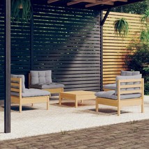  Garden Lounge Set Grey Solid pinewood, fabric (100% polyester) - €778,26 EUR