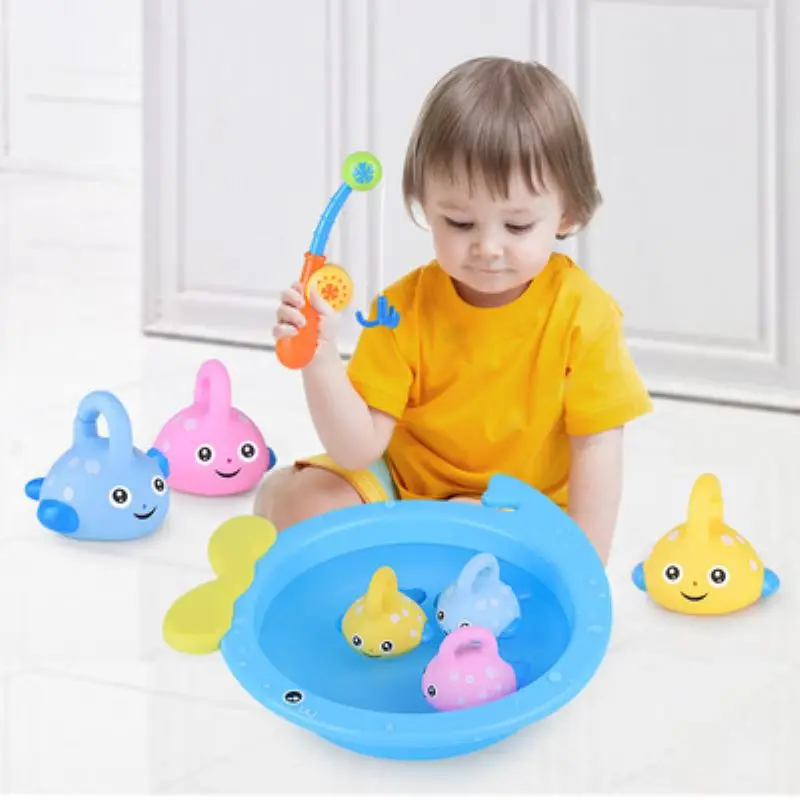 4Pcs Baby Shower Games Fishing Bath Toy Learning Floating Squirts Bathtub - £11.60 GBP