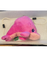 Wild Republic 6.5&quot; Pink Dolphin Clasp Purse Plush w/Strap Extension Pre-... - $220.64 MXN