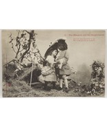 Antique 1908 Postcard Black &amp; White The Marquis Shepherdess Children Val... - £4.33 GBP