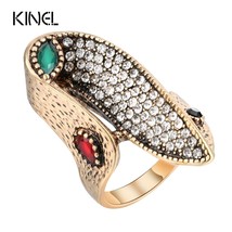 Unique Rings Fashion Gold Covered 5 Rows Crystal Antique Ring For Women Vintage  - £6.27 GBP