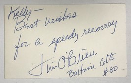Jim O&#39;Brien Signed Autographed Vintage 3x5 Index Card - Baltimore Colts - £11.98 GBP
