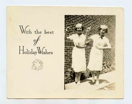 With the Best of Holiday Wishes Photo Card 2 Women White Dresses Sailor ... - $17.82