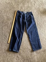 Vintage Anchor Blue Baggy Jeans Size 35x29 Black 90s Y2K - £69.28 GBP