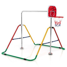 Kids Folding Horizontal Bar with 4 Adjustable Heights-Multicolor - Color: Multi - £104.50 GBP