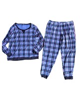 PJ Couture 2 Piece Pajamas Large Womens White Red Green Plaid Long Sleeve - £18.82 GBP