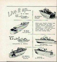 1958 Print Ad Trojan Boats 5 Models Shown Made in Lancaster,PA - £8.25 GBP