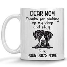 Personalized Great Dane Coffee Mug, Custom Dog Name, Customized Gifts For Dog Mo - $14.95