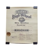 Vintage Dallas W.H. Adams High School Diploma 1939 - £19.67 GBP