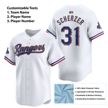 Texas Rangers White Home Replica Custom Jersey, Personalized Name Number - £31.38 GBP+