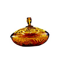 Amber Glass Triangle Candy Dish - $21.78