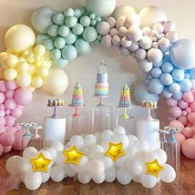 Pastel Unicorn Macaron Party Balloons Garland Arch Kit 17Ft Rainbow Baby Shower  - £15.61 GBP