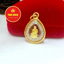 Luang Pu Thuat Pendant With Hanger Amulet Buddha 18K Thai Yellow Gold Pl... - £28.67 GBP