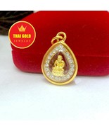 Luang Pu Thuat Pendant With Hanger Amulet Buddha 18K Thai Yellow Gold Pl... - £28.18 GBP