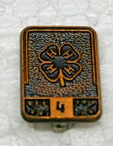 Vintage 4-H Club Clover Four Fourth Year Bronze/Copper Tone LEAVENS Service Pin - £15.85 GBP