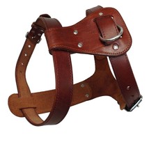 STG Genuine Leather Handcrafted Dog Harness For Medium &amp; Large Dog Brown - £52.33 GBP