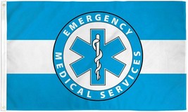 Emergency Medical Services Flag 3x5 ft EMS EMT First Aid Medic Ambulance Blue - £12.99 GBP