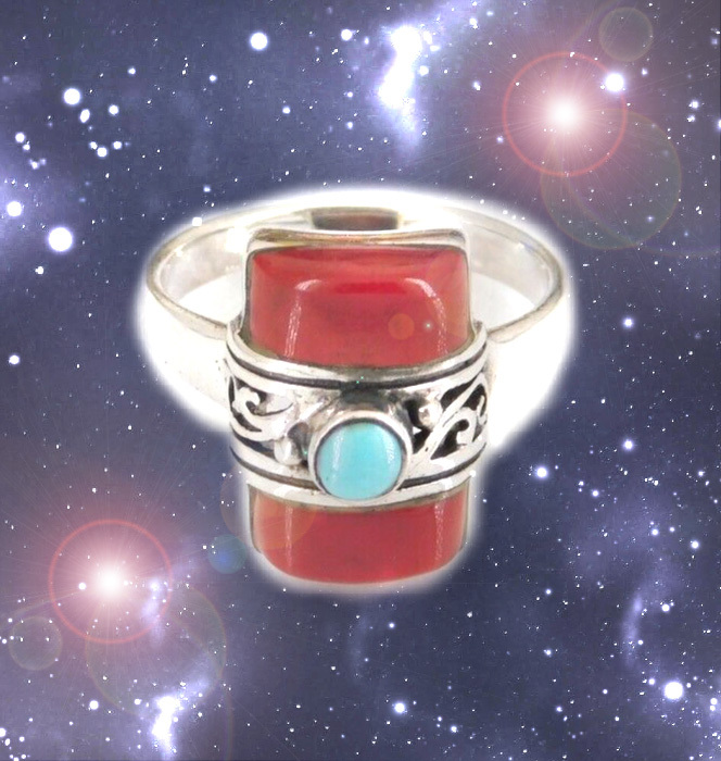 Primary image for HAUNTED CORAL DJINN RING LIGHTNING FAST WISHES POWERS VESSEL OOAK MAGICK