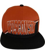 Wisconsin Diagonal Split Color Font Snapback Baseball Cap (Red/Black) - $27.28 CAD