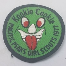 Vintage 1977 Pacific Peaks Girl Scouts Kookie Cookie Embroidered Patch 3&quot; D - $18.66