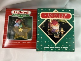 2 of Vtg Hallmark Keepsake Lighted Ornament  1988 Chris Mouse Star &amp; 1987 - £18.74 GBP