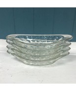 Set of 4 Vtg Glass Dessert Ice-Cream Dish Oval Sculptured Banana Split P... - $57.02 CAD