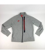 Men&#39;s Nike Sz Large Zip Up Sweater Grey Red Zipper Up Front Windbreaker - £23.71 GBP