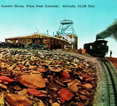 Observation and Summit House Pikes Peak Colorado CO 1934 UNP Souvenir Postcard - £3.12 GBP