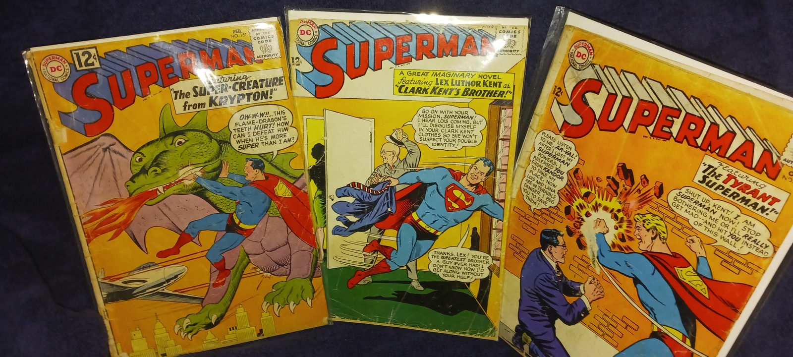 DCs CLASSICS, 3-12cent SUPERMAN SILVER AGE COVERS,/ VF-G..RARE..NICE GRO... - $29.99