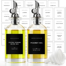Olive Oil Dispenser Bottle With Bamboo Tray, Gixsegie Oil And Vinegar Di... - $35.98