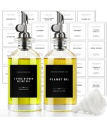 Olive Oil Dispenser Bottle With Bamboo Tray, Gixsegie Oil And Vinegar Di... - $35.98