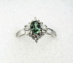 NEW 1 ct ALEXANDRITE  Diamond Ring REAL Solid 10 kw White Gold 3.0 g SIZE 6.25 - £1,175.05 GBP