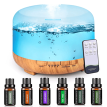 500Ml Aroma Diffuser with 6*10Ml Essential Oil with Remote Control for L... - $39.57