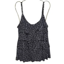 Miraclesuit Swimwear Tankini Top Size 10 Black White Tiered Top Bathing ... - $25.92