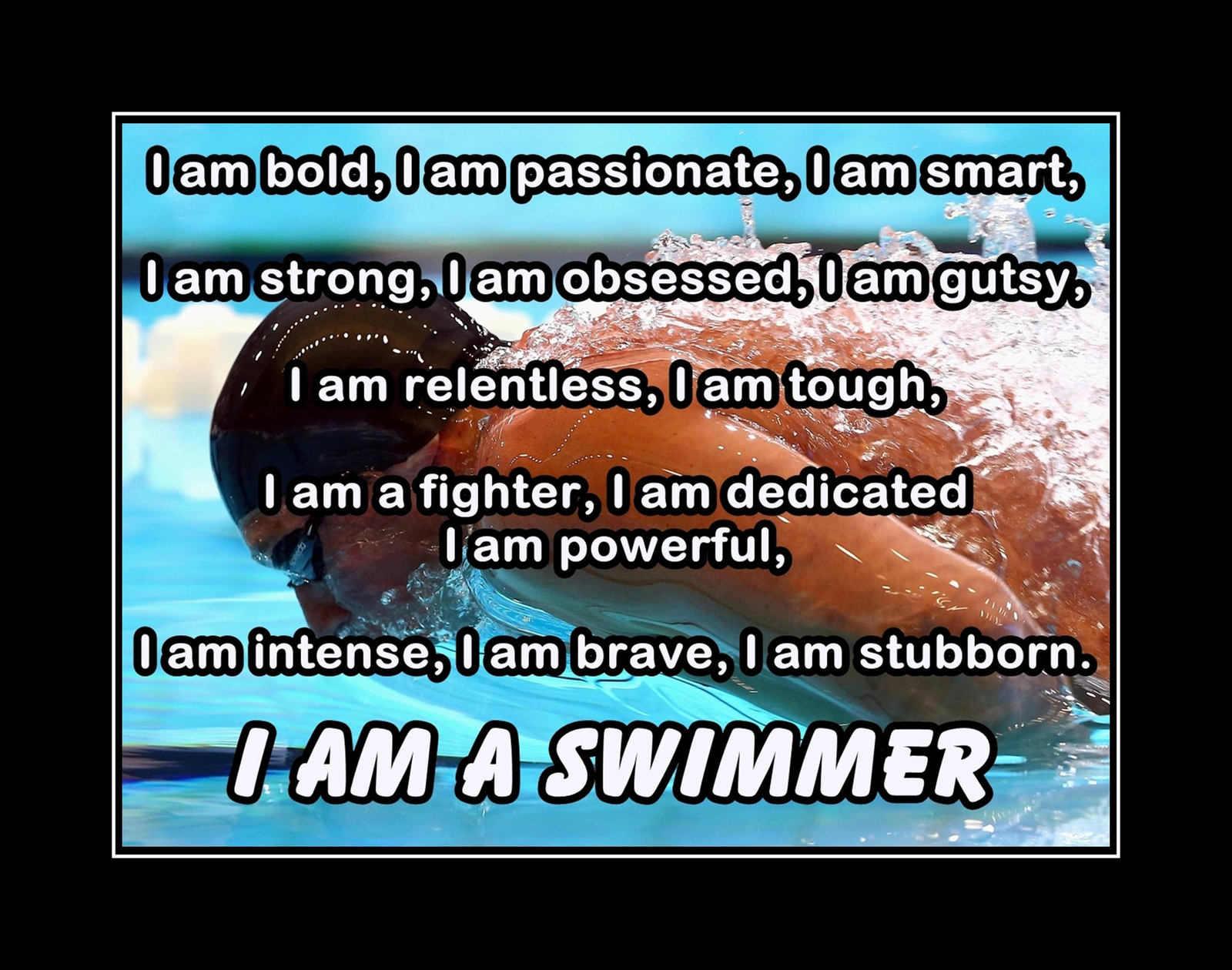 Inspirational Swimmer Confidence Poster Print Swim Motivation Wall Art Swimming - $22.99 - $39.99