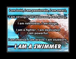 Inspirational Swimmer Confidence Poster Print Swim Motivation Wall Art Swimming - $22.99+