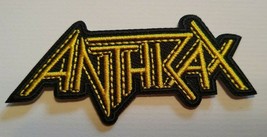 Anthrax Heavy Metal Patch~Embroidered Applique~3&quot; x 1 3/8&quot;~Iron Sew~NEW    - £2.94 GBP
