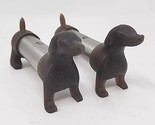 Dachshund Dogs Salt &amp; Pepper Shakers Steel Body Rubber Front &amp; Back Dog ... - $14.99